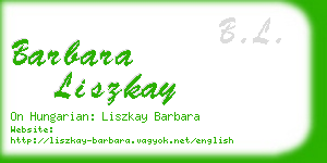 barbara liszkay business card